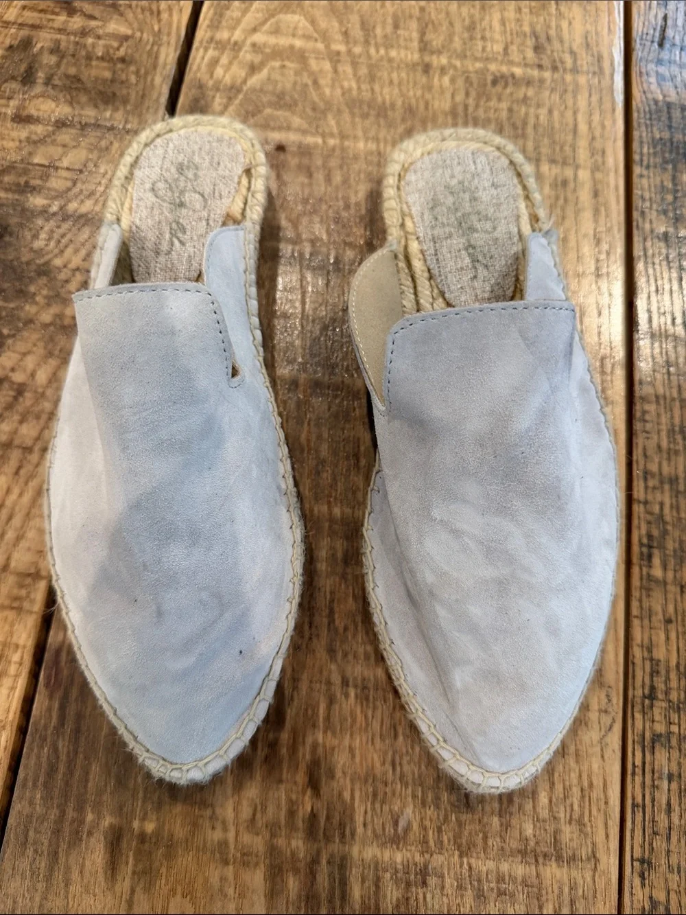 Women’s Suede Slip-On Espadrille Mules - Light Gray, 8